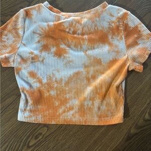 Orange tie dye crop top